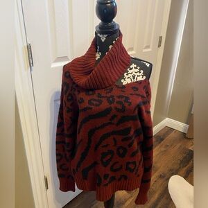 Jason Maxwell Shoulder Cut Out Cowl Neck Sweater Size Large